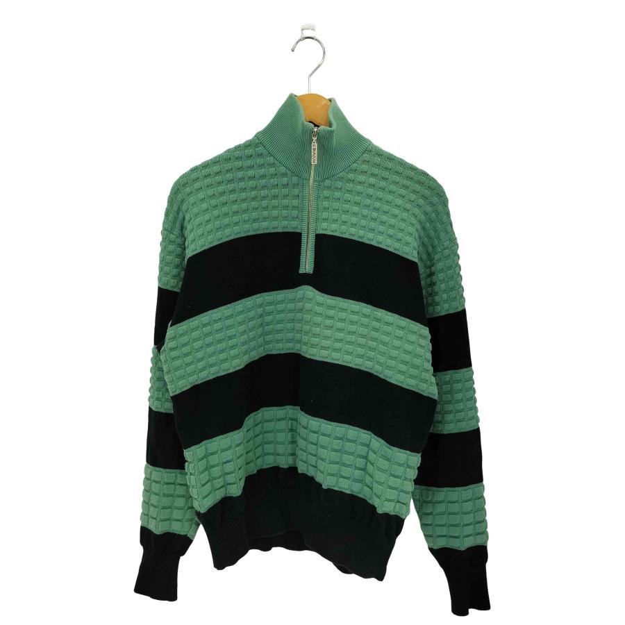 Mr.JUNKO(ミスタージュンコ) ツートンカラー ハーフジップ ワッフル