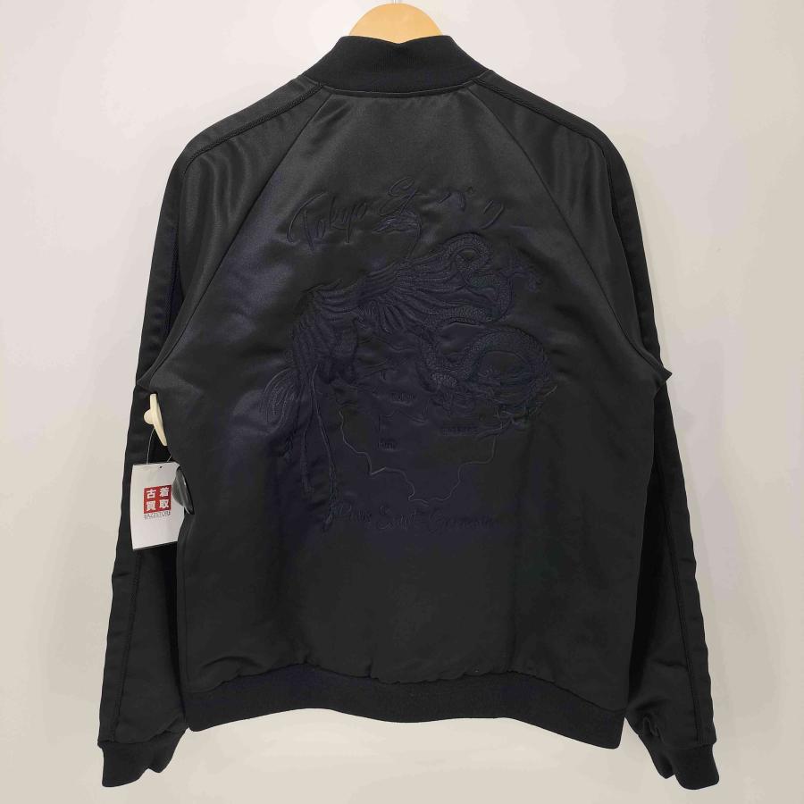 美品✨ パリサンジェルマン×エディフィス　ヘビーサテンスカジャン　ブラック　総柄 PARIS SAINT GERMAIN(パリサンジェルマン) 別注 ヘビーサテン