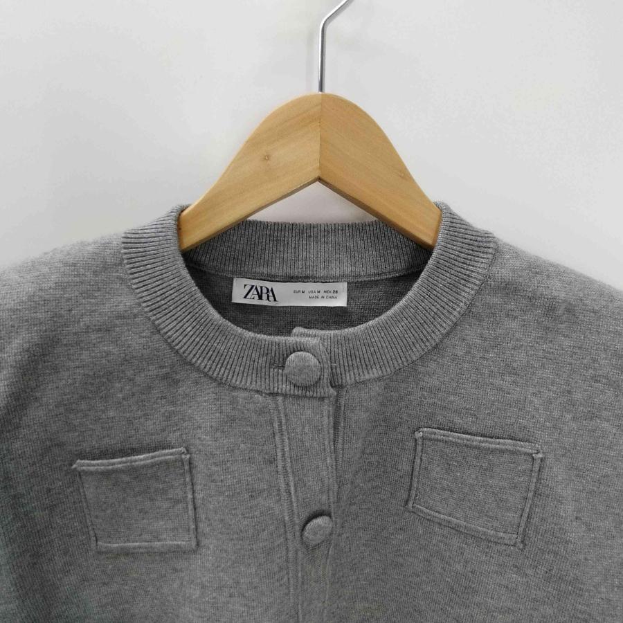 ZARA（ザラ） プレーンニットジャケット パデッドショルダー