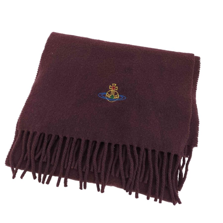 【未使用品】ヴィヴィアンウエストウッド マフラー オーブ刺繍 ウール 男女兼用 Vivienne Westwood（ヴィヴィアンウエストウッド） オーブ刺繍 ウール