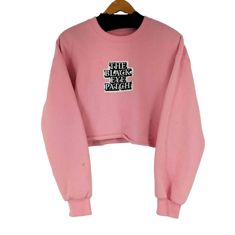 THE BLACK EYE PATCH ピンク スウェット L THE BLACK EYE PATCH(ザブラックアイパッチ) OG LABEL CROPPED CREW