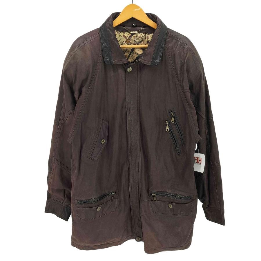 USED古着(ユーズドフルギ) AL 裏地総柄 レザー カーコート マルチ