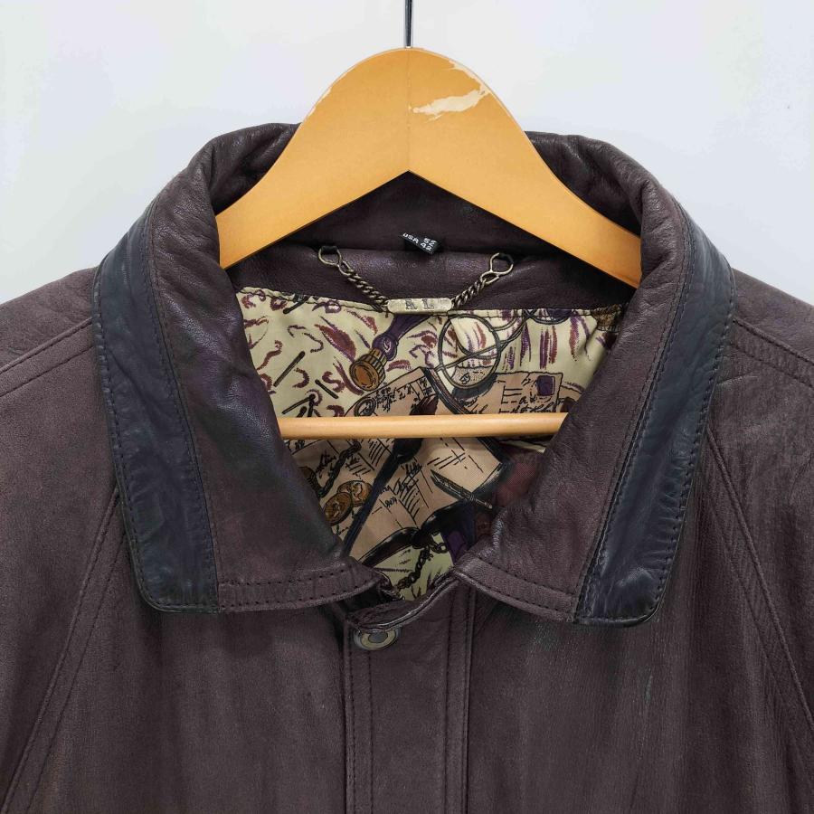 USED古着(ユーズドフルギ) AL 裏地総柄 レザー カーコート マルチ