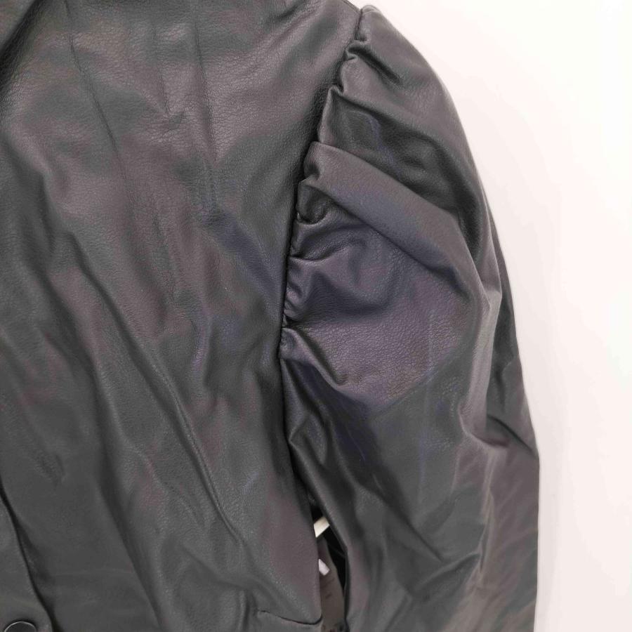 USED古着(ユーズドフルギ) ギャザースリーブ フェイクレザーシャツ