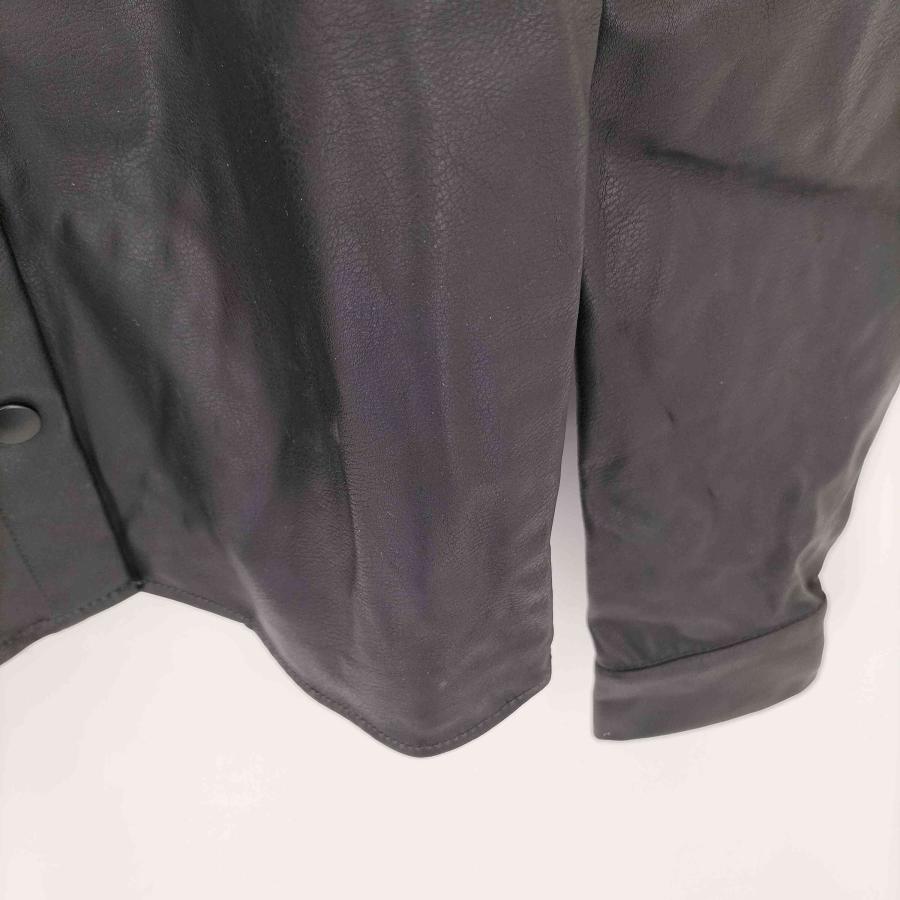 USED古着(ユーズドフルギ) ギャザースリーブ フェイクレザーシャツ