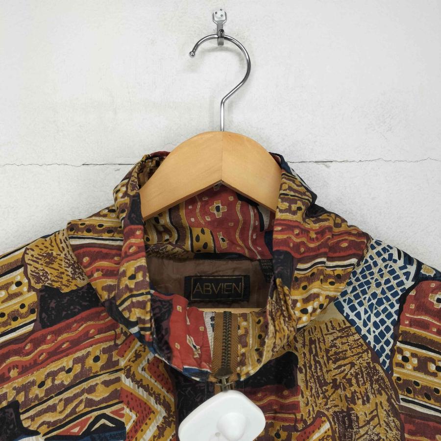 USED古着(ユーズドフルギ) {{ABVIEN}} シルク100 総柄ジップジャケット
