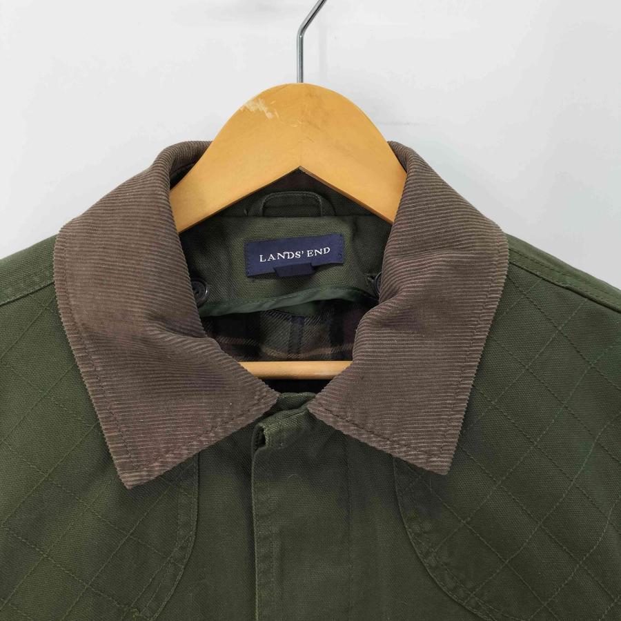 LANDS END(ランズエンド) 90-00S 裏地 チェック 襟 コーデュロイ ハンティング カバーオール ジャケット メンズ import：XL 【中古】【ブランド古着バズストア】 ランズエンド（LANDS' END） LANDS END(ランズエンド) 襟コーデュロイ