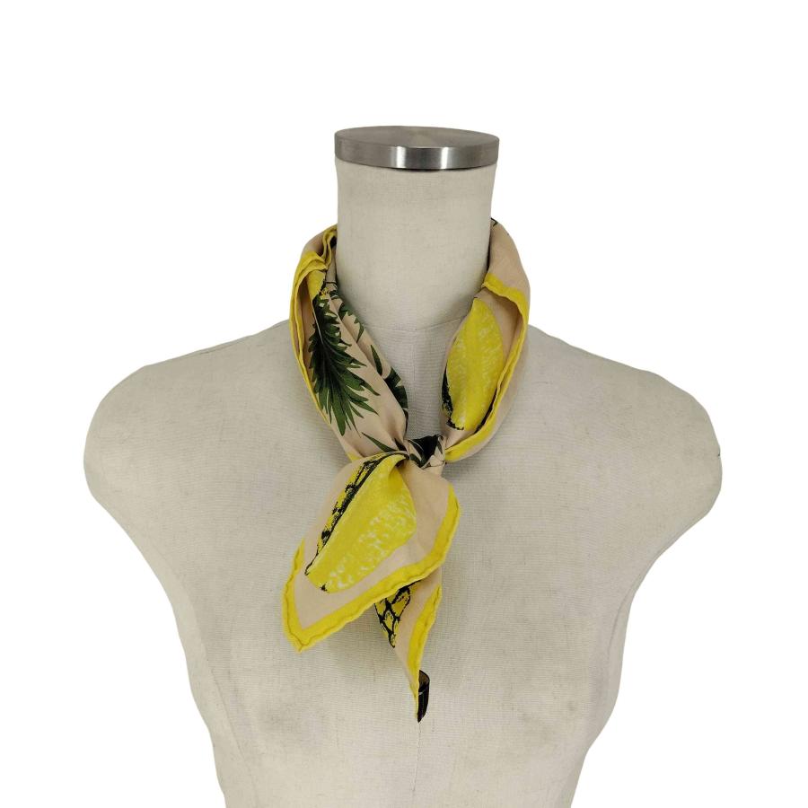 manipuri（マニプリ） シルク100 パイナップルデザイン スカーフ