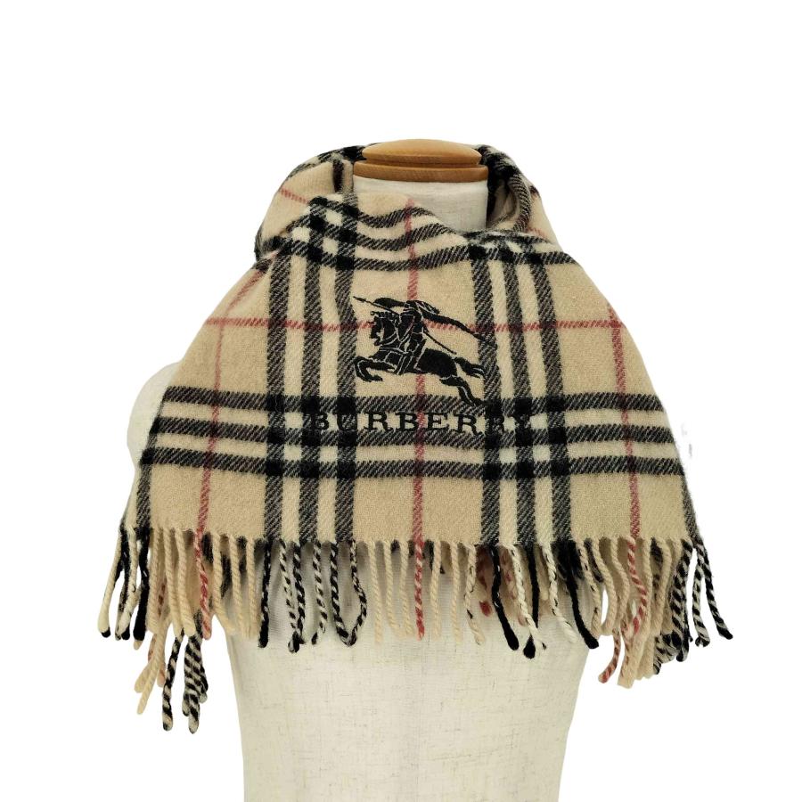 バーバリーロンドン　ノバチェック　ウール　マフラー　レディース BURBERRY LONDON(バーバリーロンドン) ノバチェック柄 ロゴ刺繍