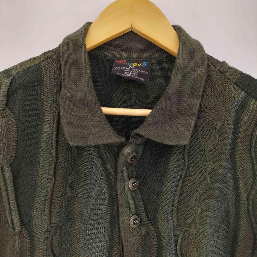 USED古着(ユーズドフルギ) Bergati 90s 長袖 3D ニットポロ メンズ