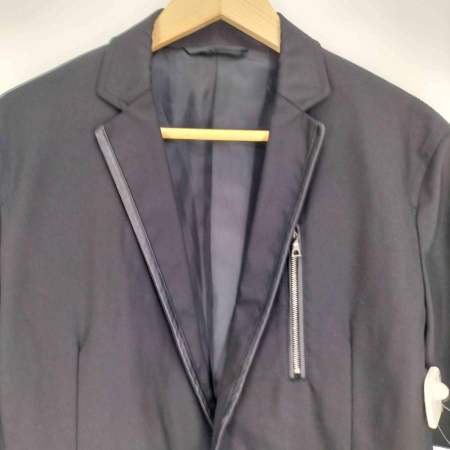 美品　百貨店購入　EPOCA UOMOテイラードジャケット　50 EPOCA UOMO（エポカ ウォモ） パイピングレザー テーラードジャケット