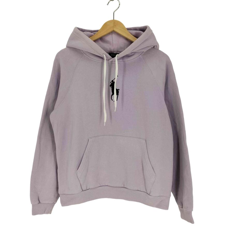 レア ラルフローレン プルオーバーもこもこパーカー　ビッグポニー刺繍　キャメル 現行 ポロラルフローレン ビッグポニー刺繍 ボアパーカー もこもこ M