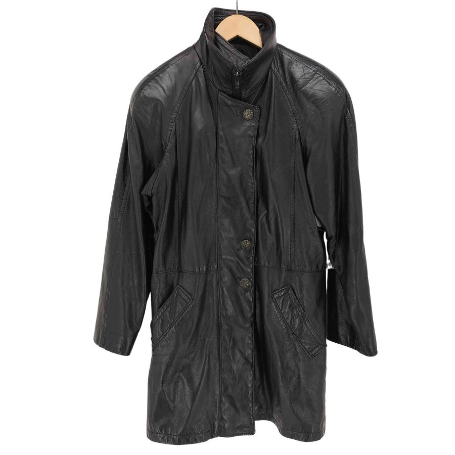 USED古着(ユーズドフルギ) curzo スタンドネック 比翼 レザー コート