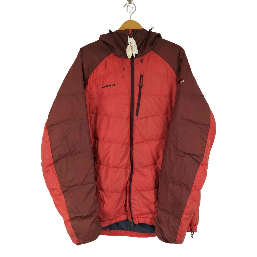 MAMMUT（マムート） ロゴ刺繍 フーデッドダウンジャケット メンズ