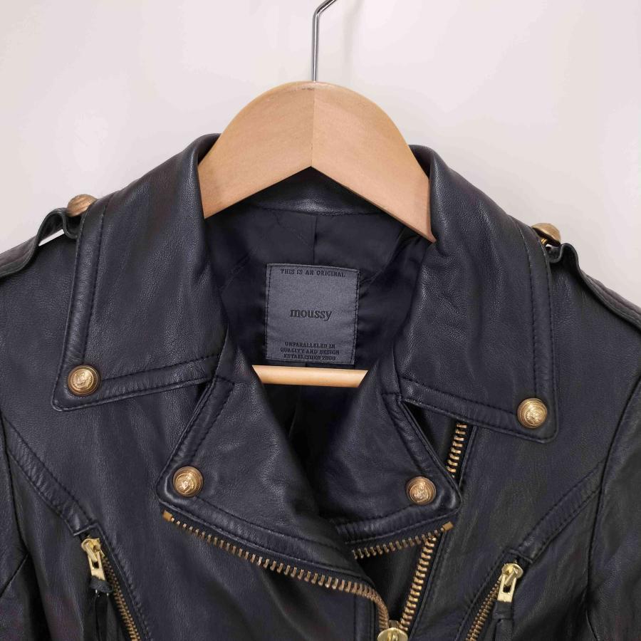 MOUSSY ラムレザーライダースジャケット　RED moussy レザーライダースジャケット ラム革 - メルカリ
