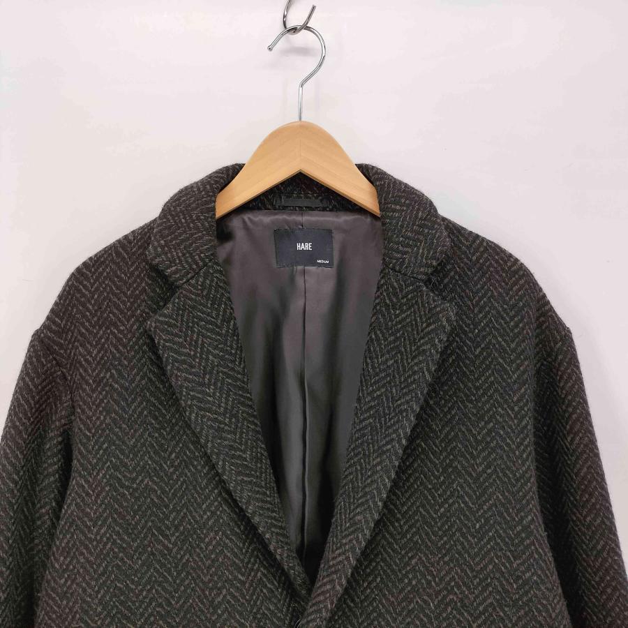 HARE（ハレ） 尾州 ウール ヘリンボーン ツイード チェスター コート