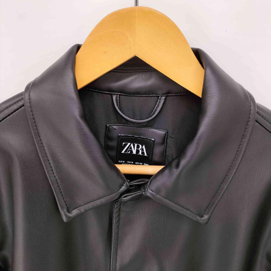 ZARA（ザラ） FAKE LEATHER JACKET フェイク レザー シャツ ジャケット