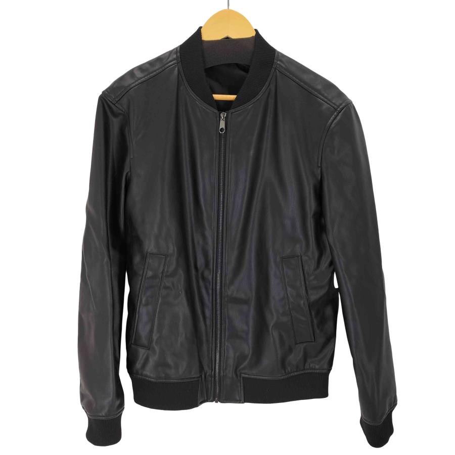 ZARA フェイクレザー ボンバージャケット Ｍ ZARA（ザラ） フェイクレザーボンバージャケット メンズ import：M