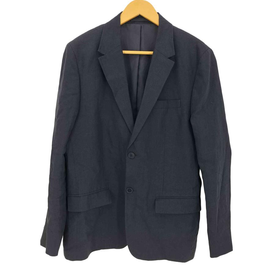 【発送スケsale】COS ブラック テーラードジャケット COS(コス) リネン 2b テーラードジャケット メンズ EUR：48 中古 古着