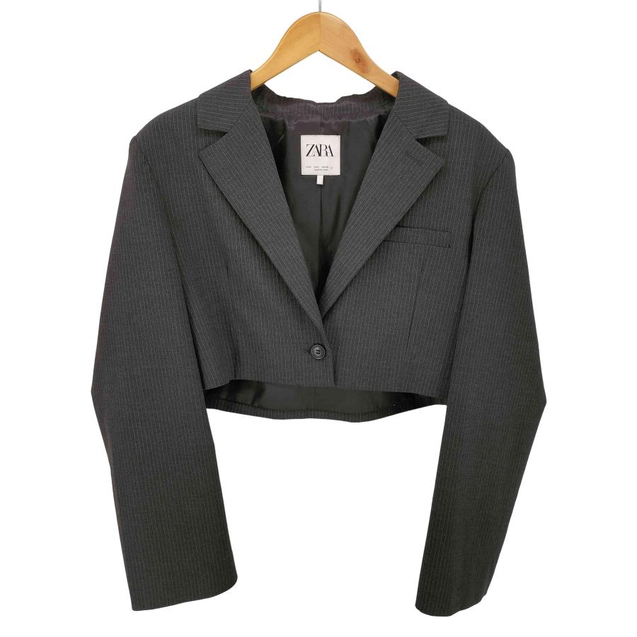ZARA（ザラ） ピンストライプ クロップド テーラード ジャケット