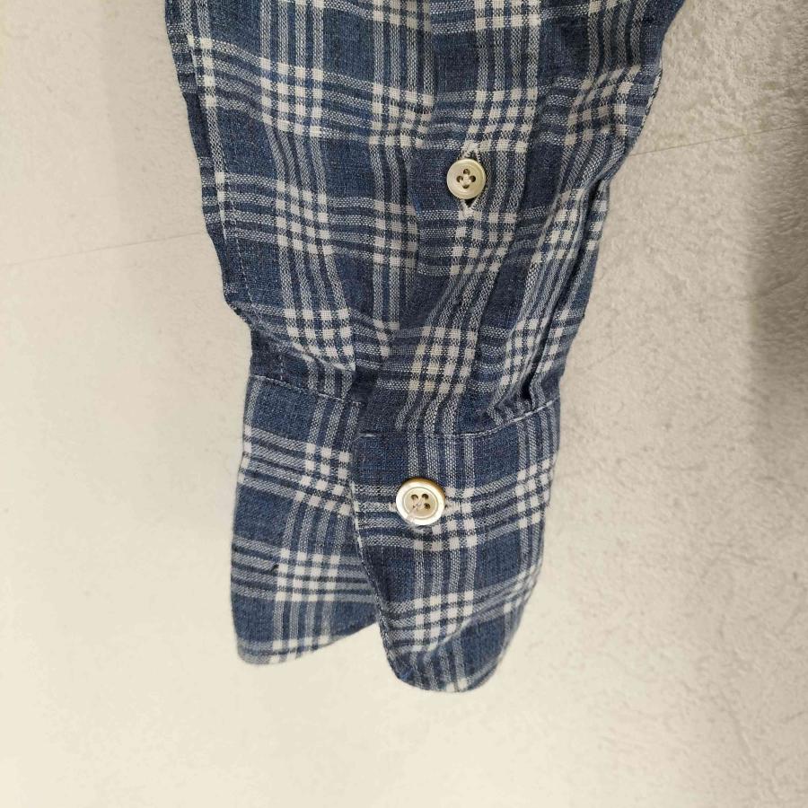 r*a様 フィナモレ FINAMORE チェック シャツ M 中古美品 Finamore（フィナモレ） リネンチェックシャツ メンズ S 中古 古着