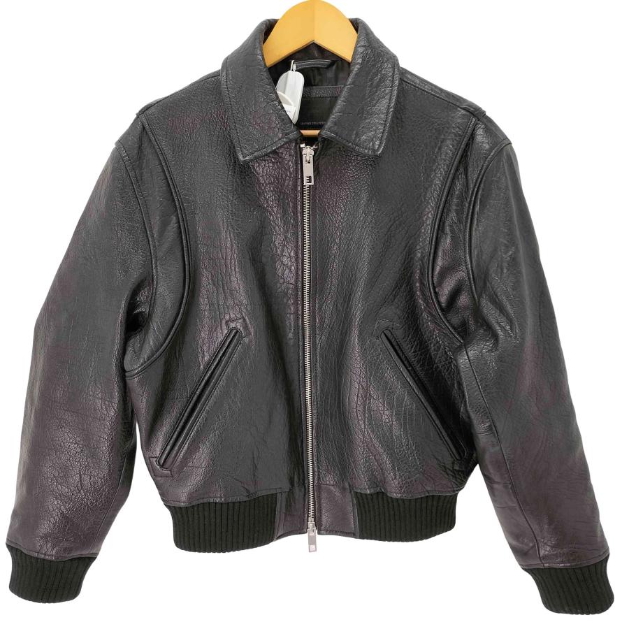 ZARA（ザラ） エンボス加工レザーバイカージャケット / バッファロー