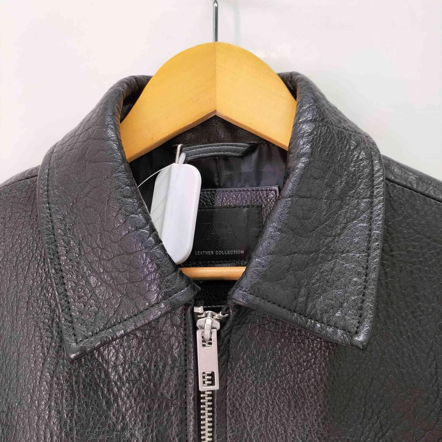 ZARA（ザラ） エンボス加工レザーバイカージャケット / バッファロー