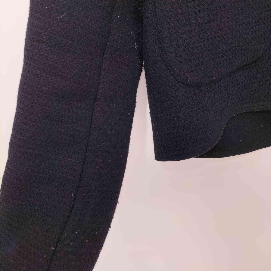 ZARA（ザラ） メタルボタン ノーカラー ツイードジャケット レディース