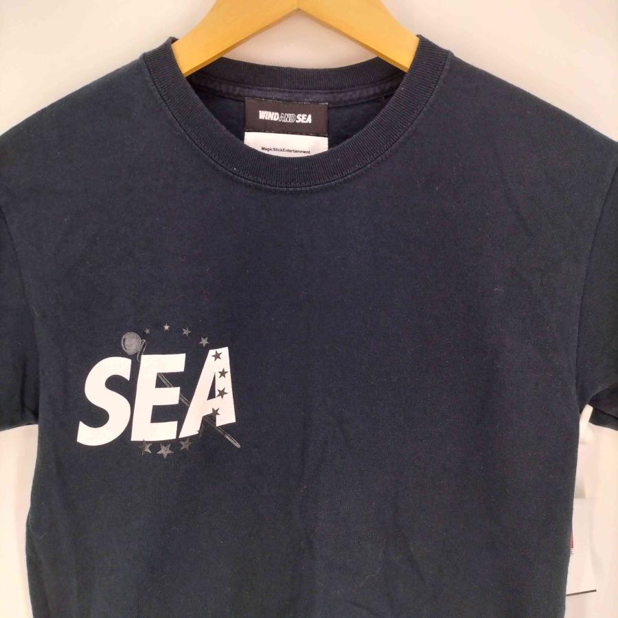 【タグあり未使用】wind and sea Tシャツ ブルー/黒ロゴ WIND AND SEA（ウィンダンシー） 20SS ロゴプリント S/S クルーネック