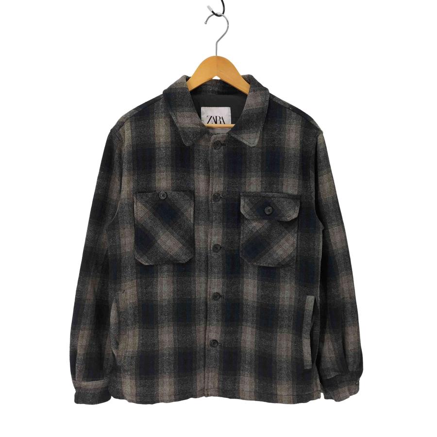 60s ユーロ ウールジャケット オンブレチェック 古着 CPOジャケット ZARA（ザラ） オンブレチェック フランネル CPO ジャケット メンズ