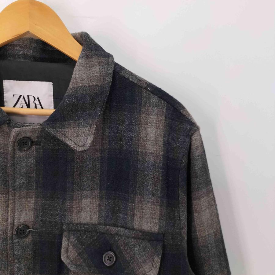 ZARA（ザラ） オンブレチェック フランネル CPO ジャケット メンズ