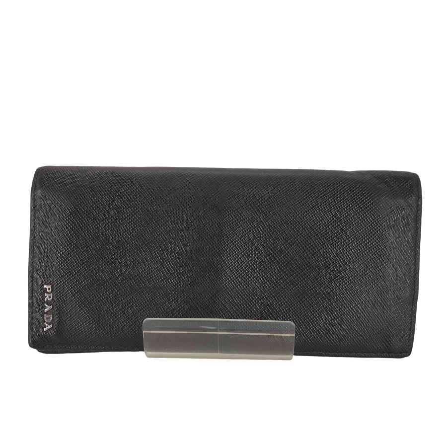 美品 PRADA サフィアーノレザー ブラック レザー 長財布 収納多め 