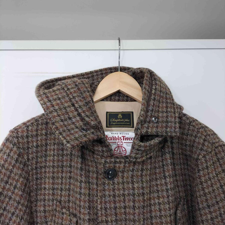 HARRIS TWEED（ハリスツイード） 千鳥格子 ツイード フーデッド ダウン