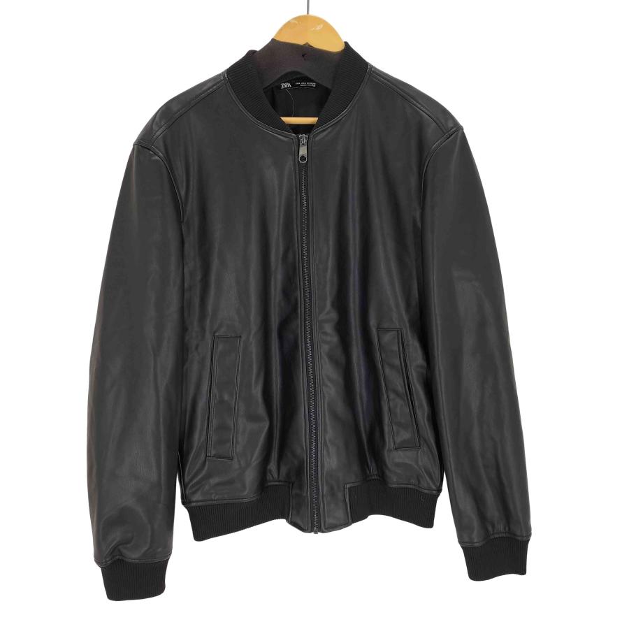 ZARA（ザラ） フェイクレザー ジップアップ ジャケット メンズ import