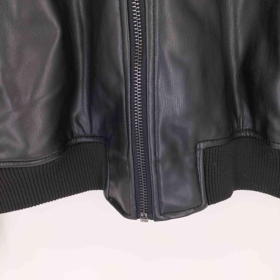 【極美品】ザラ　フェイクレザー　ブルゾン　ジャケット　ブラック　ジップアップ ZARA（ザラ） フェイクレザー ジップアップ ジャケット メンズ import