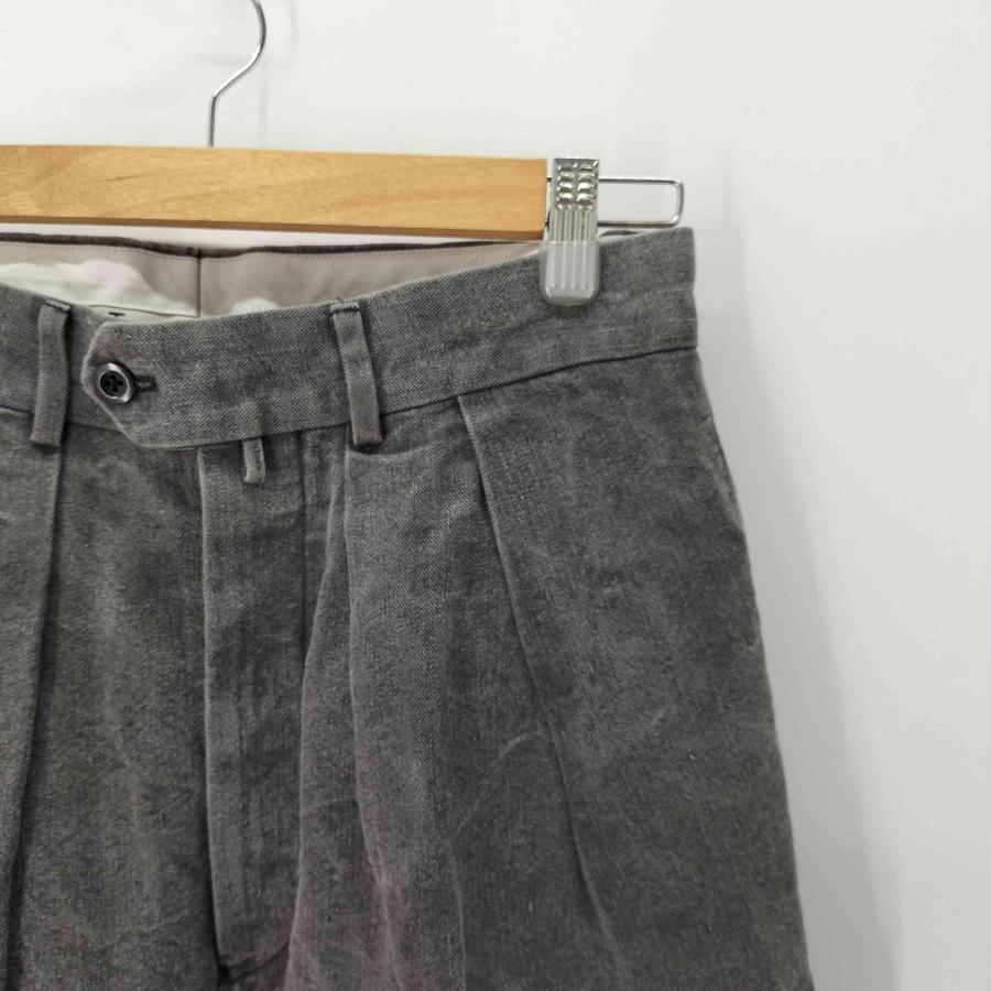 美品　NEAT　和紙　テーパードスラックス　リネン　黒染　46 NEAT（ニート） 2タック リネン 和紙 テーパード スラックス メンズ