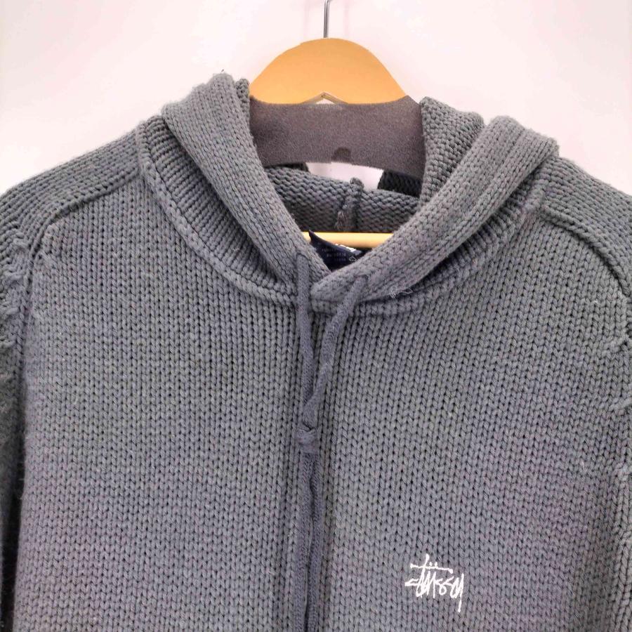 STUSSY（ステューシー） 90s OLD ロゴ刺繍コットンニットパーカー