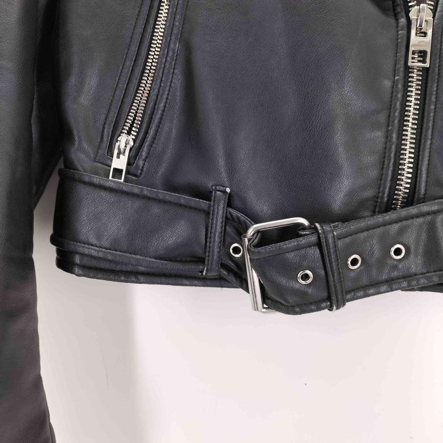 ZARA（ザラ） フェイクレザーライダースジャケット メンズ import：S