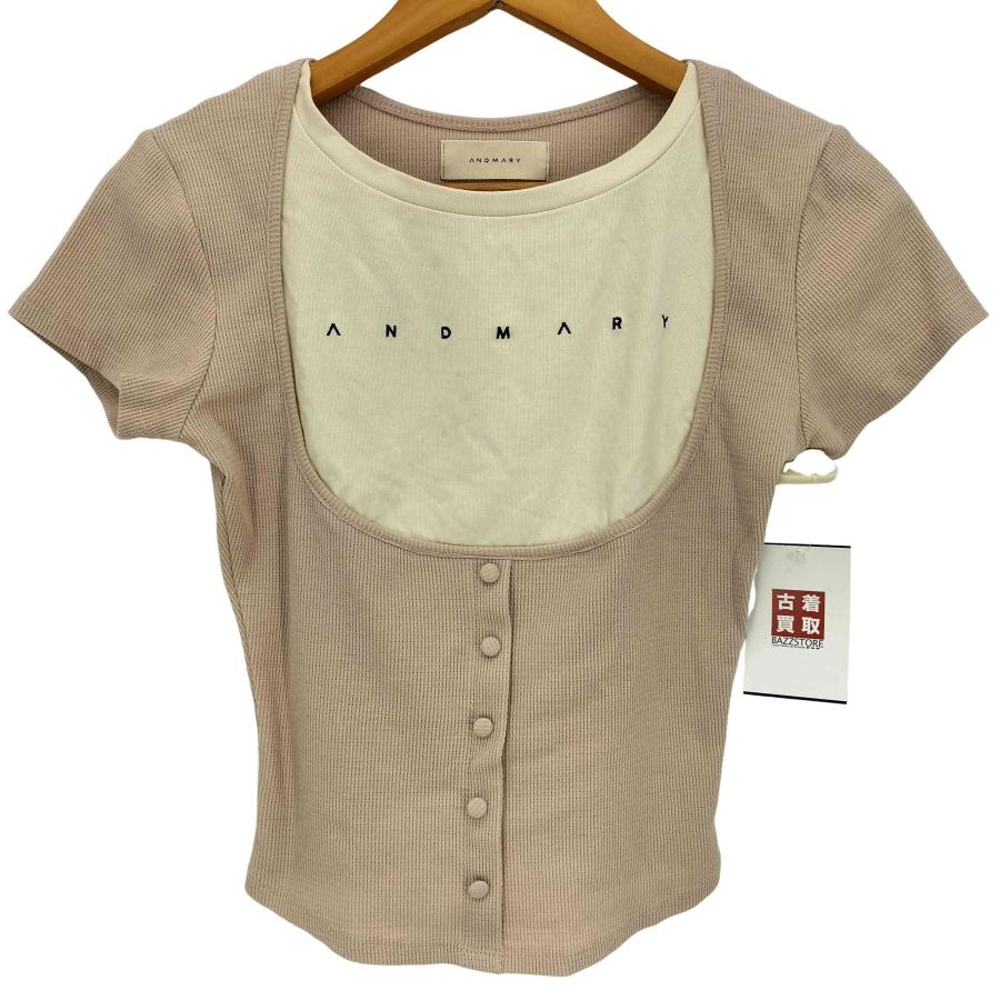 andmary Mary logo tops ベージュ　beige ANDMARY】Mary logo tops