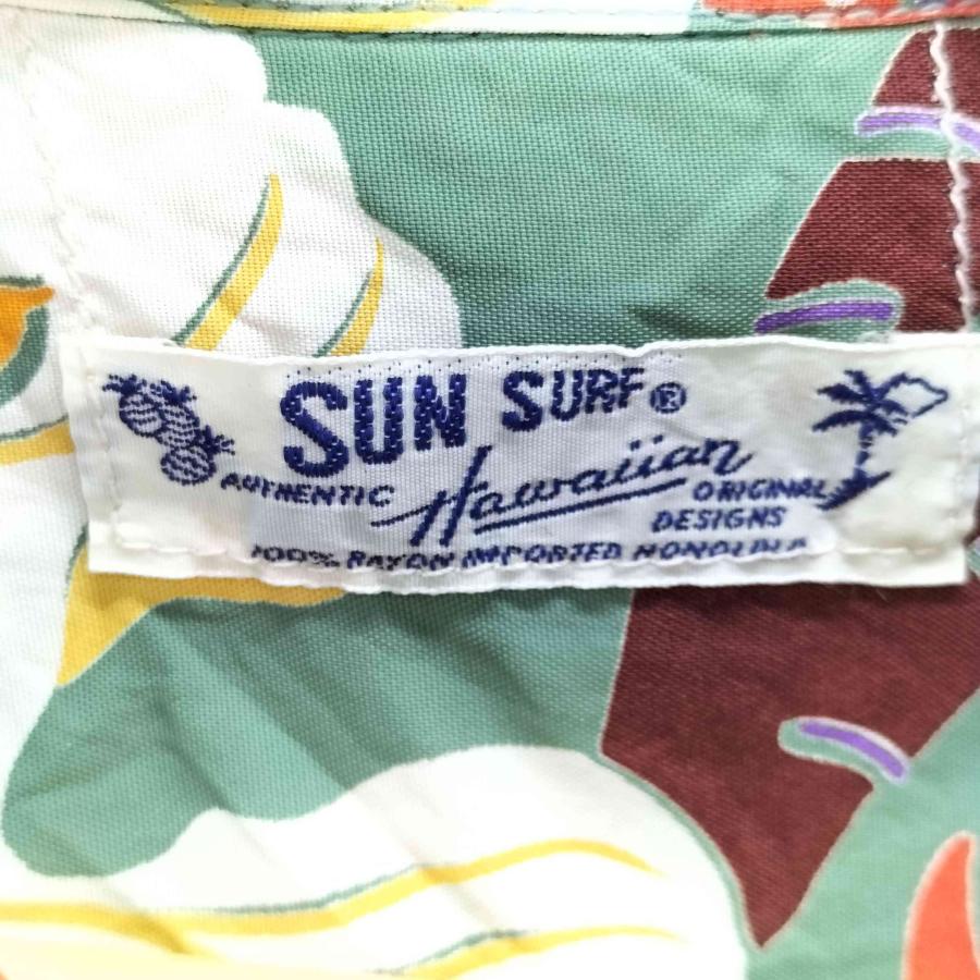 SUN SURF SURF(サンサーフ) 総柄 レーヨン アロハシャツ ハイビスカス