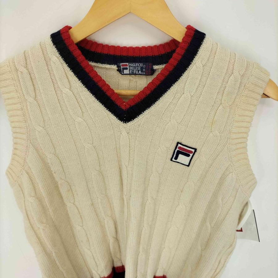 FILA（フィラ） 70-80S イタリア製 ケーブル編み ニットベスト メンズ 