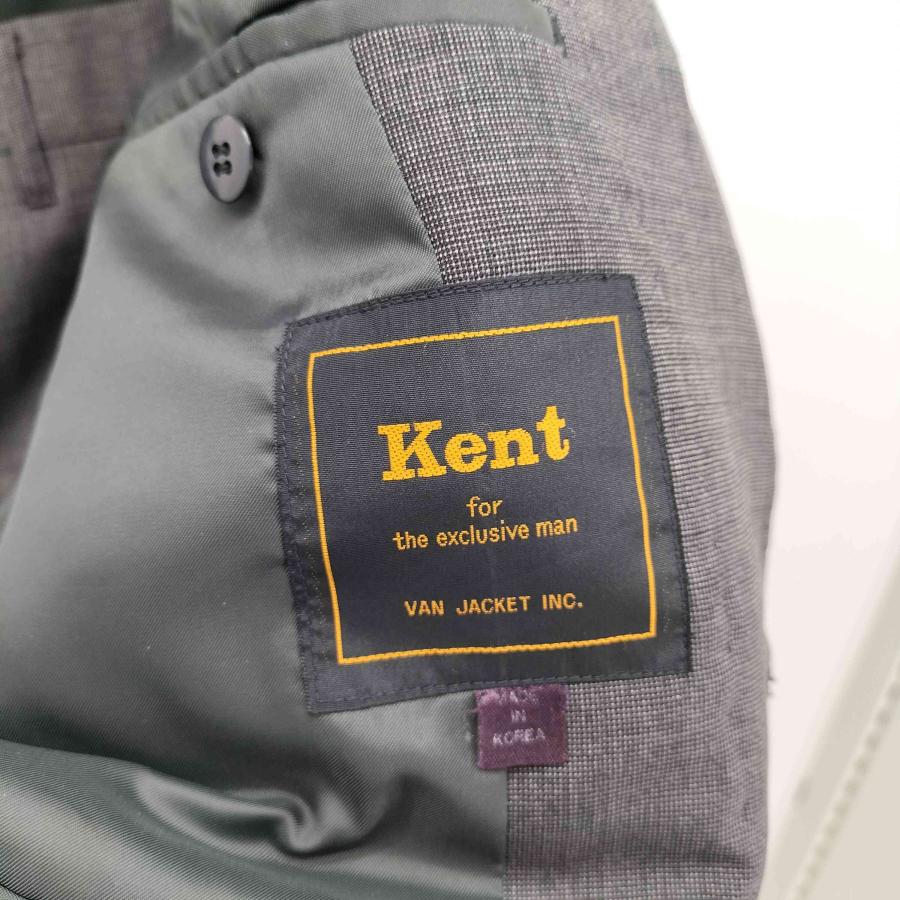 70s〜80s KENT 3ピース セットアップスーツ ウールヘリンボーン 古着 KENT（ケント） 段返り 3B テーラードジャケット パンツスーツ