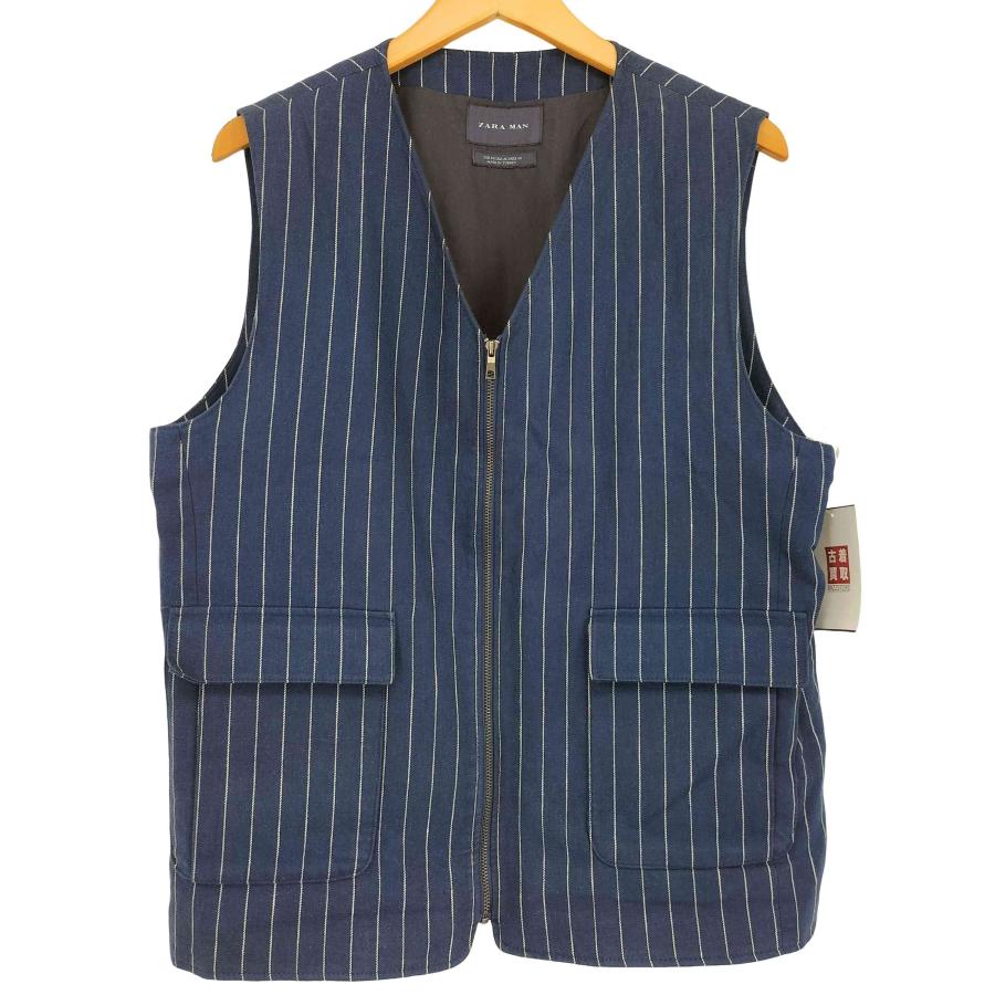 ZARA MAN(ザラマン) ストライプジップベスト メンズ 表記無 中古 古着 