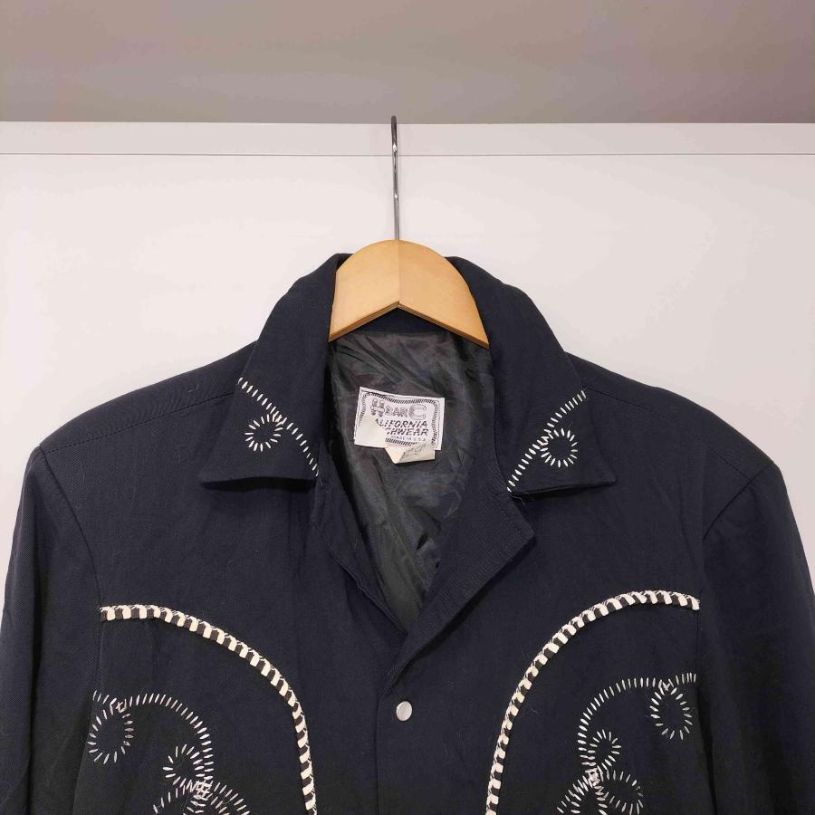 美品 60s H bar C ウエスタンジャケット 黒 レーヨン L H BAR C(エイチバーシー) 60s vintage USA製 レーヨン ギャバジン