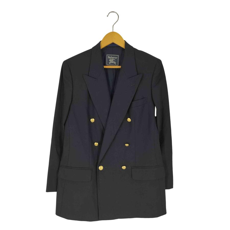 美品 バーバリー ダブルテーラードジャケット 金ボタン 紺ブレ 6B Lサイズ BURBERRY（バーバリー） カシミヤ ウール 金ボタン ダブル 紺ブレザー