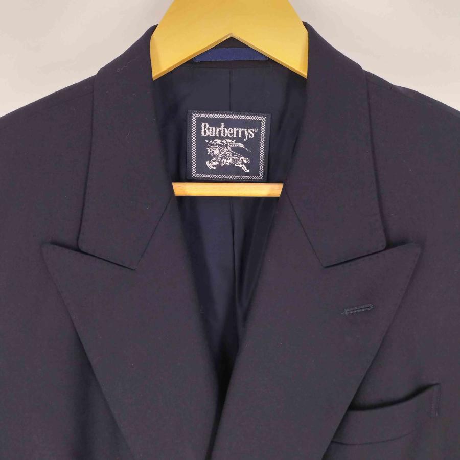 【美品】Burberrys バーバリー ダブル ジャケット 紺ブレ カシミヤ混 古着 バーバリーズ 紺ブレ テーラードジャケット ダブル クリーニング