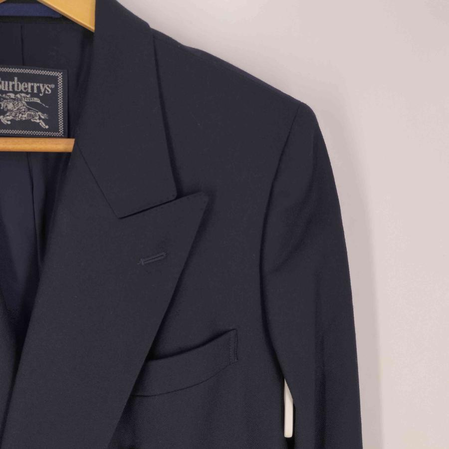 【美品】Burberrys バーバリー ダブル ジャケット 紺ブレ カシミヤ混 古着 バーバリーズ 紺ブレ テーラードジャケット ダブル クリーニング