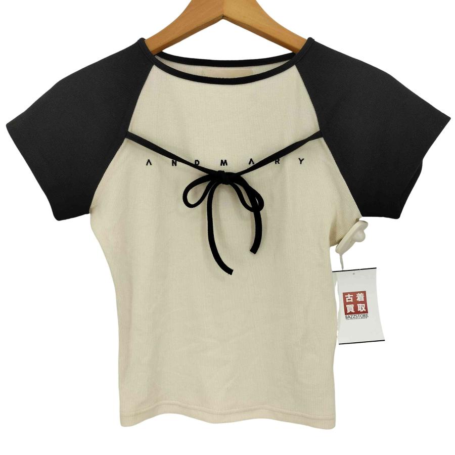 新品andmaryアンドマリーAlma ribbon tops ブラック AND MARY(アンドマリー) Alma Ribbon Tops レディース FREE 中古 古着