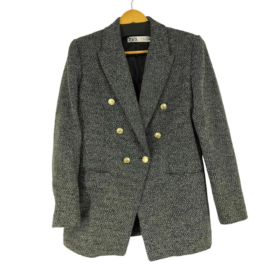 ZARA（ザラ） ツイードテーラードジャケット レディース import：L