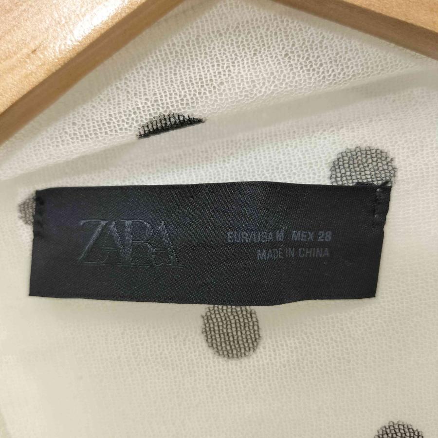 ZARA（ザラ） セミシースルー ドットプリント ニットトップス